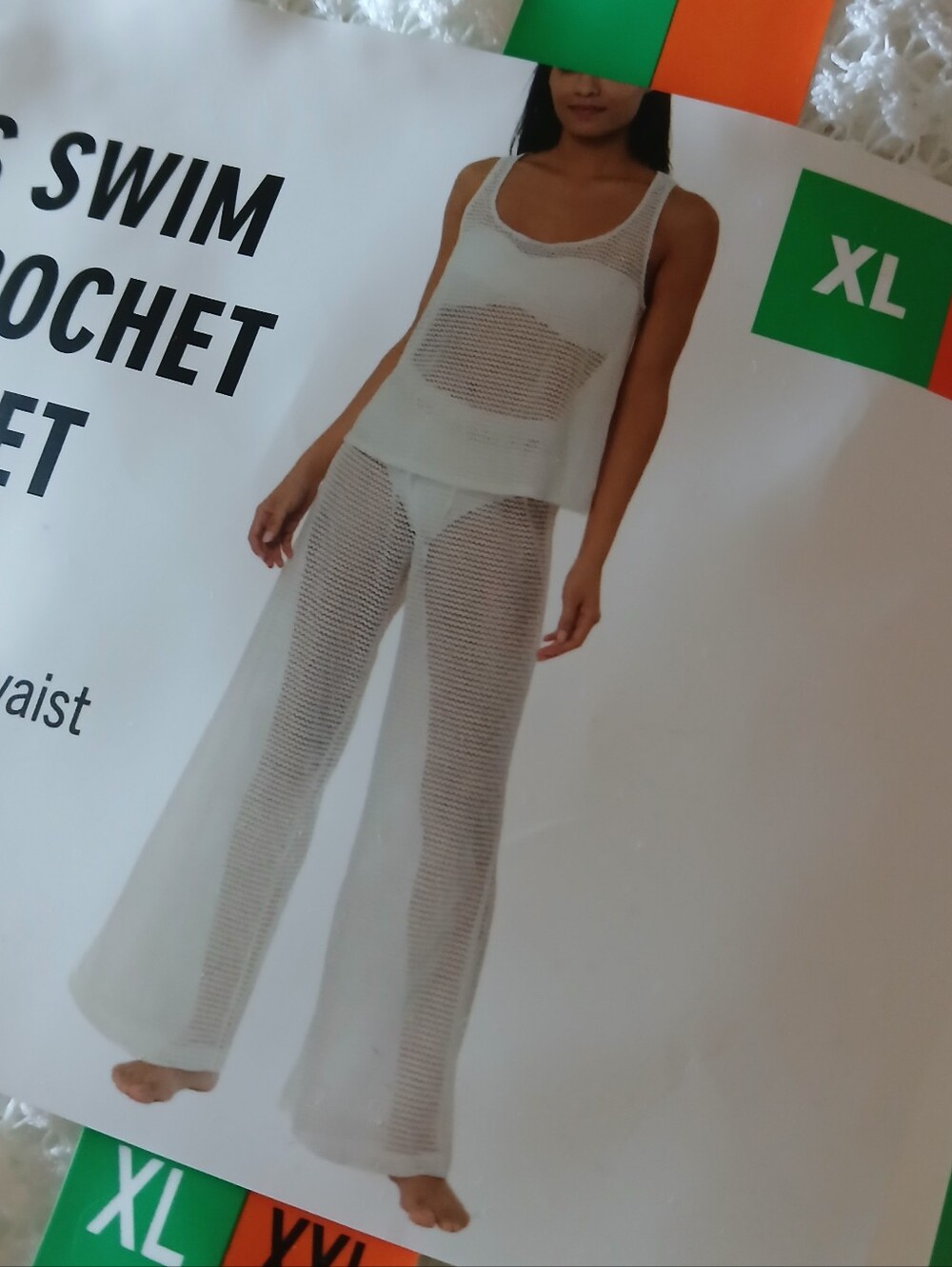 HURLEY Cream Mesh Beach Cover-Up SET - TANK TOP & PANTS - XL/XXL - Picture 6 of 9